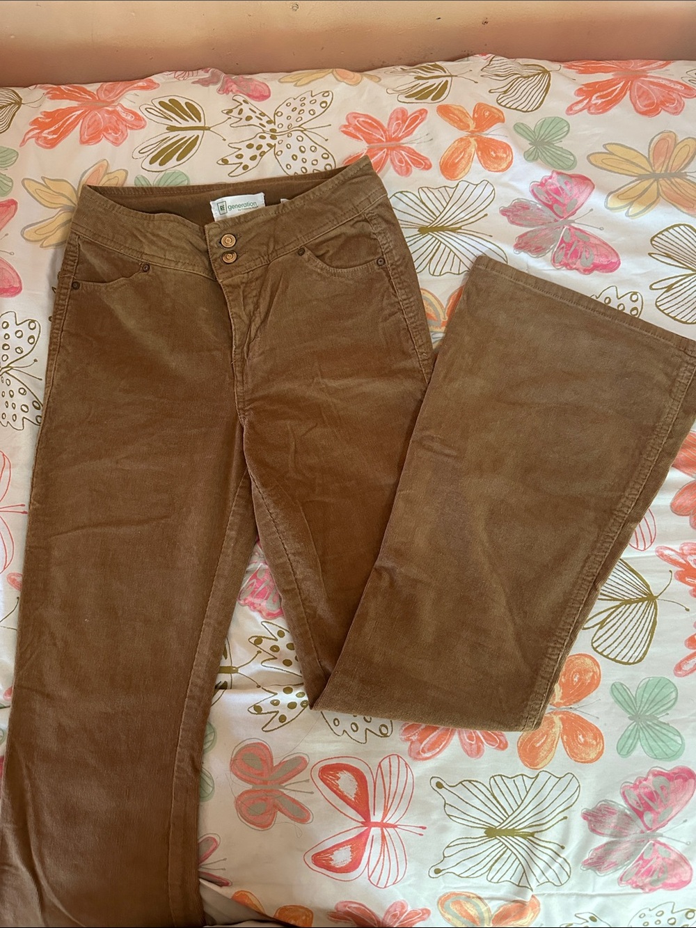Corduroy Wide-Leg Pants in Brown